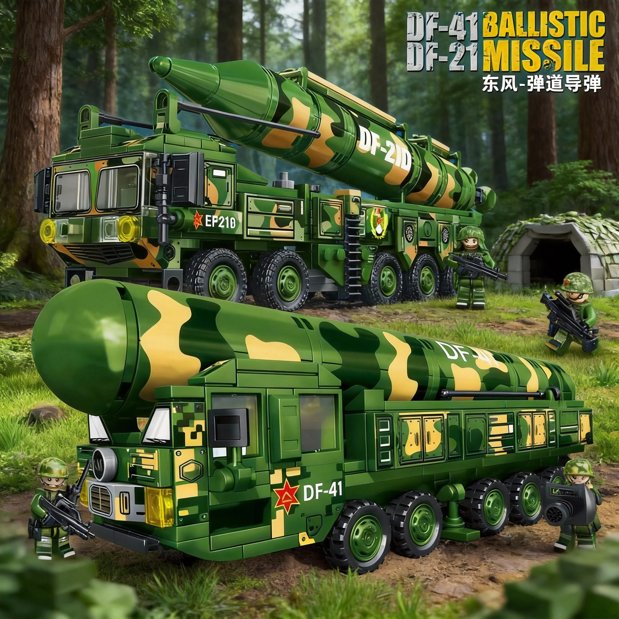 2026新款核东风导弹装甲车积木拼装坦克益智儿童玩具男孩生日礼物,玩具/童车/益智/积木/模型,普通塑料积木,淘宝优惠券,粉丝福利购,淘宝优惠卷