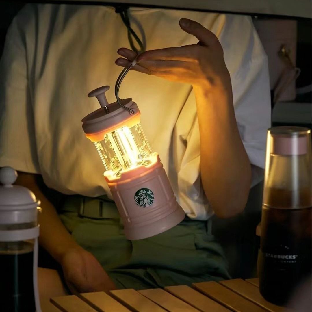 便携式LED手电筒可充电户外露营灯暖光小型多功能照明灯