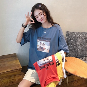 韩版宽松印花短袖T恤
