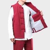 9067^风新款冬季加厚男款马甲复古盘扣立领休闲男棉衣上新，男装棉衣，钱塘777(原3023)