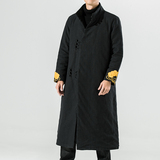 20261^2025男装长款棉服冬装外套加厚风棉袄唐装棉麻刺绣大衣，男装棉衣，钱塘777(原3023)