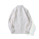 0669^中式棉衬衫男长袖复古风盘扣风青年中山唐装衬衣禅服，男装衬衫，钱塘777(原3023)