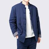 9057^冬季风棉衣盘扣棉袄青年男士唐装棉服中式古装加棉外套，男装棉衣，钱塘777(原3023)