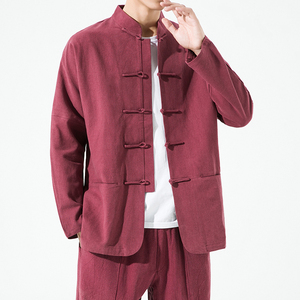 22601^单层 风外套男夹克棉麻唐装盘扣复古中式上衣，男装夹克，钱塘777(原3023)