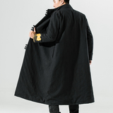 20261^超长款棉服冬装外套加厚棉袄风唐装棉麻刺绣大衣，男装棉衣，钱塘777(原3023)
