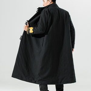 20261^超长款棉服冬装外套加厚棉袄风唐装棉麻刺绣大衣图片
