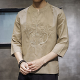 1822^风男装夏季薄款短袖t恤男修身刺绣T恤P50，男装T恤，钱塘777(原3023)