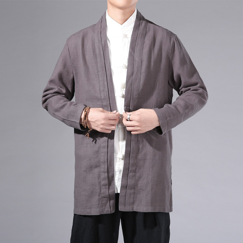 9059^民风服饰改良中式上衣秋季风男休闲短款风衣青年外套,男装风衣,钱塘777(原3023)