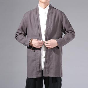 9059^民风服饰改良中式上衣秋季风男休闲短款风衣青年外套图片