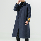 20261^超长款棉服冬装外套加厚棉袄风唐装棉麻刺绣大衣，男装棉衣，钱塘777(原3023)