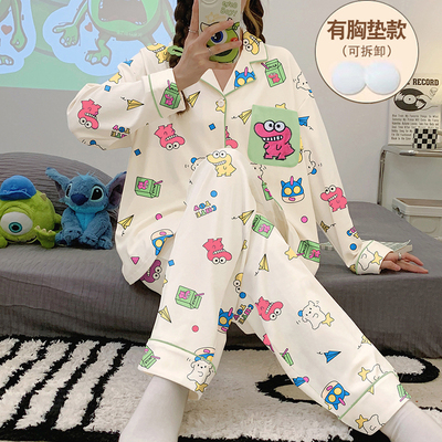 男女纯棉2024年新款带胸垫家居服