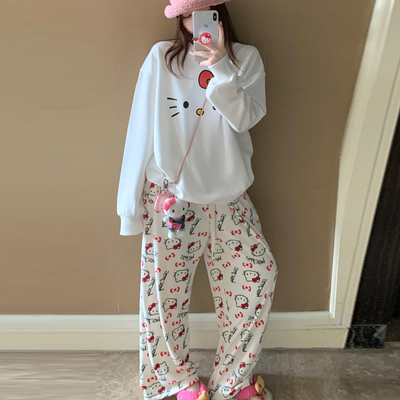 双口袋宽松直筒冬天珊瑚绒可外穿