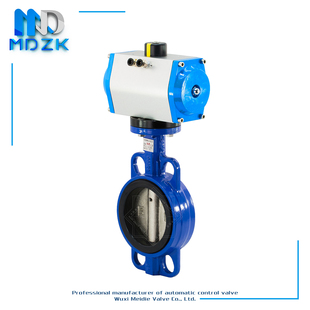 阀门 D671X 16Q气动软密封对夹蝶阀 304不锈钢板 MDZK