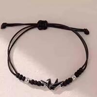 A pair of paper crane couple bracelets, a high-end woven bracelet, a niche best friend bracelet, a gift for boys and girlfriends thumbnail 7