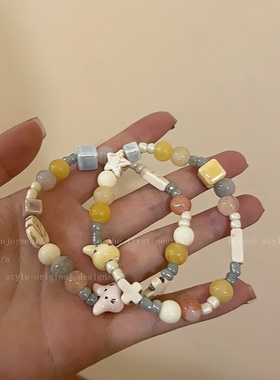 可爱猫咪手链陶瓷生日礼物多巴胺