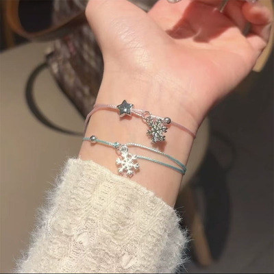 雪花编织手链圣诞节森系手绳