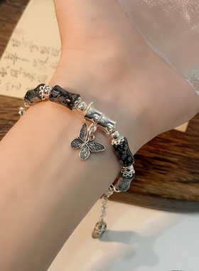 ins小众设计感竹节高级蝴蝶手链