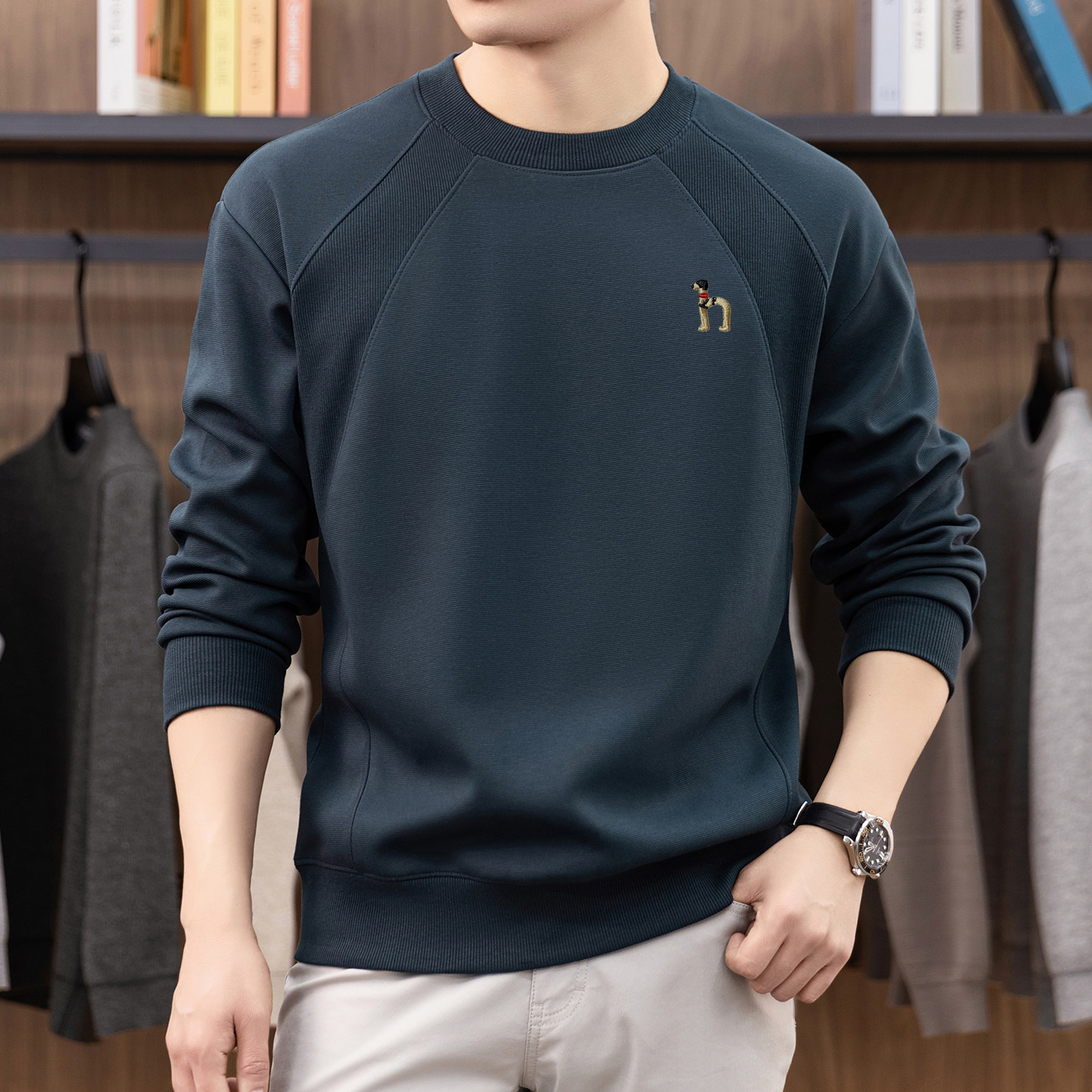 【奥特莱斯撤柜一折】春秋新款纯色宽松运动卫衣时尚棉T恤男 潮,男装,卫衣,淘宝优惠券,粉丝福利购,淘宝优惠卷