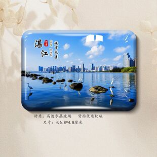 广东湛江旅游风景高透磁吸冰箱贴金沙湾南极村硇洲岛红嘴鸥纪念品