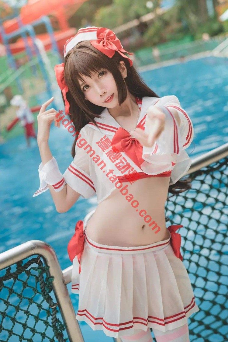 偶像大师 灰姑娘女孩 岛村卯月 水着泳衣 cosplay 服装假发定制