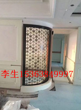 欧式不锈钢屏风 六角造型玫瑰金隔断 现代简约屏风