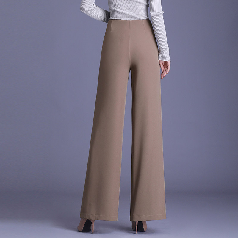 隐形侧拉链阔腿裤西装裤女秋冬厚直筒裤高腰西裤垂顺坠感舞裤女裤