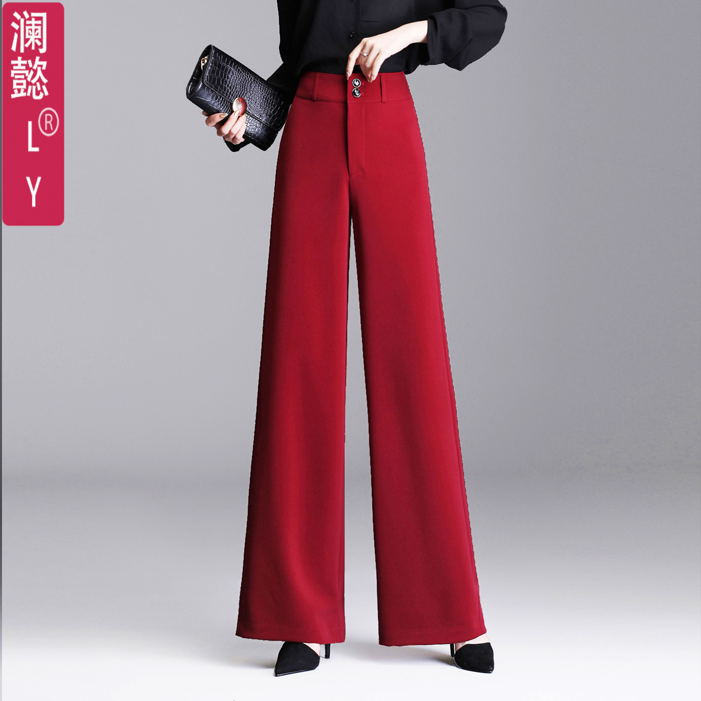 正品秋冬厚阔腿裤南韩丝垂顺坠感直筒裤高腰舞蹈裤显瘦西裤舞蹈裤,女装/女士精品,西装裤/正装裤,淘宝优惠券,粉丝福利购,淘宝优惠卷