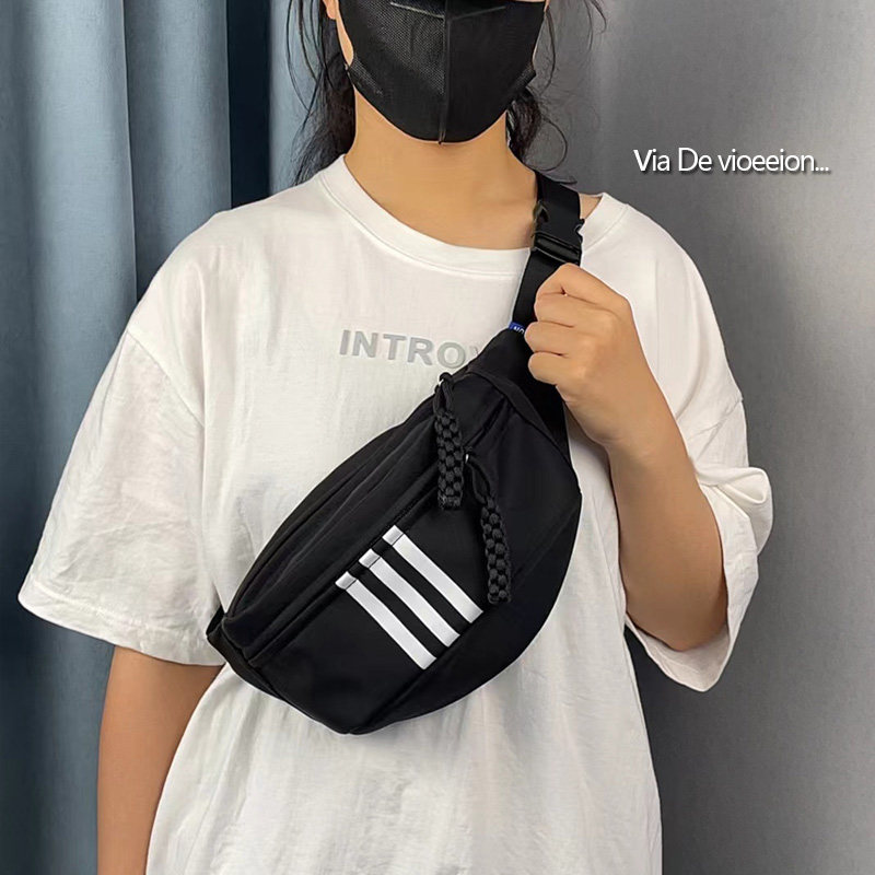 日系ins风原宿运动胸包女腰包男休闲百搭单肩斜跨骑行蹦迪健身包