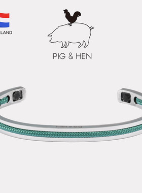 荷兰pig hen手镯手链男女手环船绳潮牌情侣手链新款绿色手镯