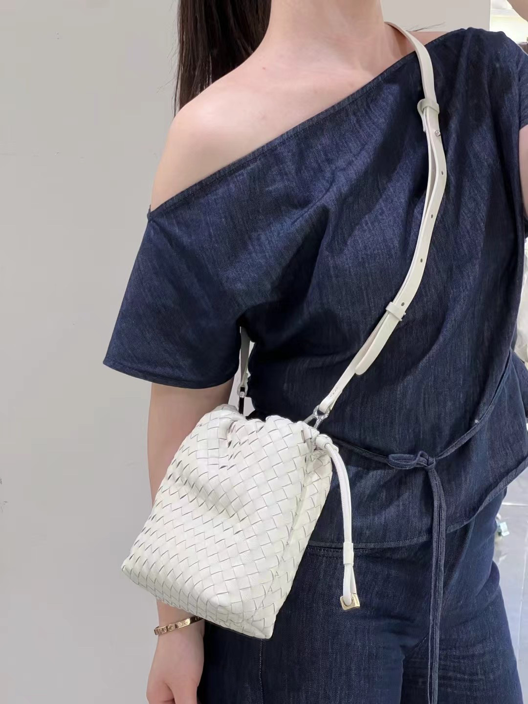 小号云朵包双面羊皮编织女包手提单肩斜挎包高级感通勤度假包
