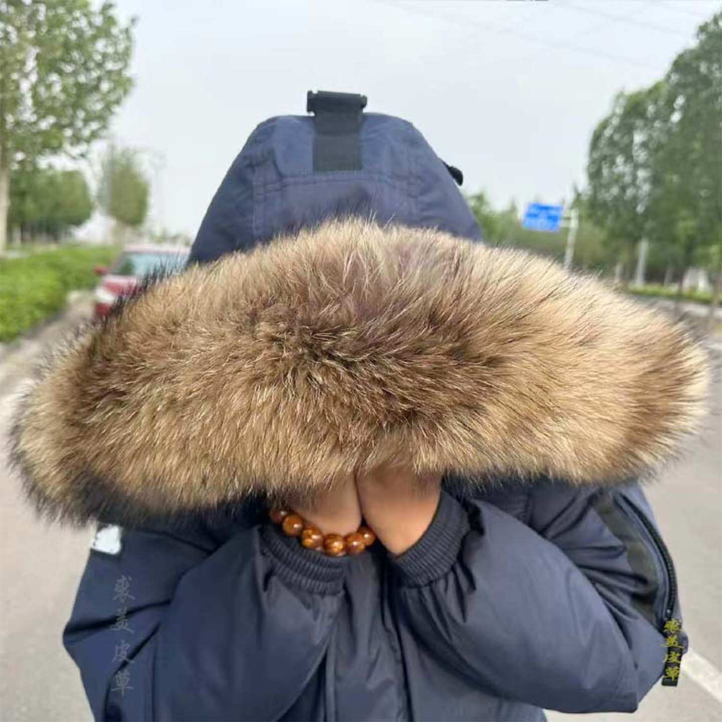韩版情侣新款加厚工装MB羽绒服冬季男女同款防寒皮草貉子大毛领NY