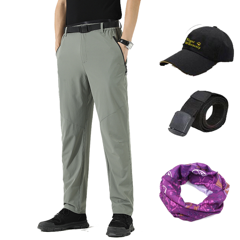 速干裤男休闲裤户外夏季登山裤弹力透气冲锋裤运动宽松薄款长裤