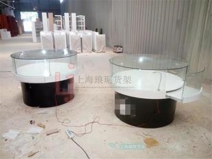圓形手機(jī)柜中島柜臺飾品眼鏡展示臺玻璃展柜木質(zhì)烤漆太陽鏡貨柜