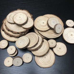 年轮圆木片背景墙装饰幼儿园绘画创意原木片儿童diy手工环创材料