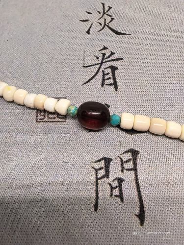 藏式猛犸108佛珠 原创搭配南红绿松蜜蜡可盘玩多圈手链毛衣链