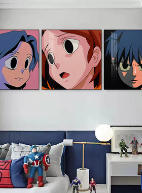 潮流装饰画aokizy挂画卧室床头卡通动漫工作室adoy韩国艺术家壁画