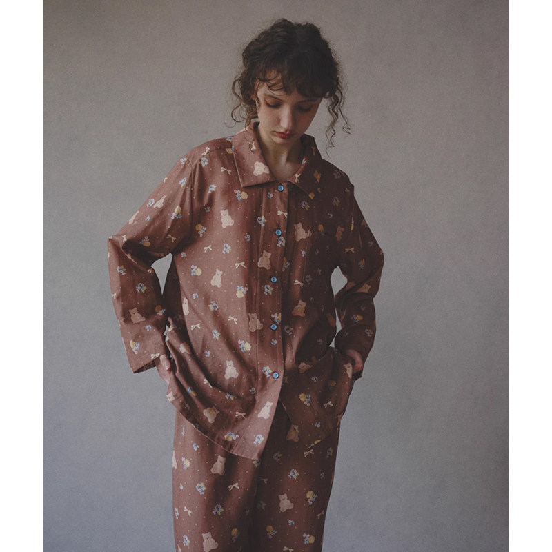 美拉德小狗丨卡通手绘春夏纯棉双层纱长袖长裤睡衣女款家居服套装,女士内衣/男士内衣/家居服,睡衣/家居服套装,淘宝优惠券,粉丝福利购,淘宝优惠卷