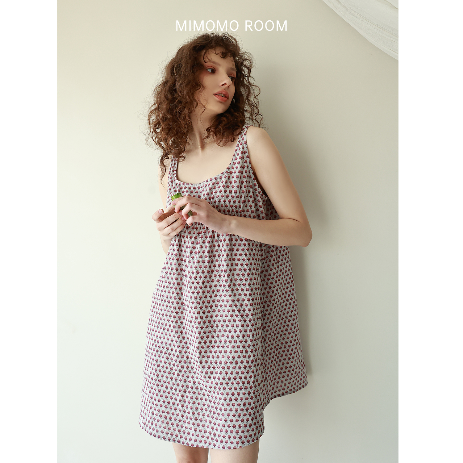 松花信原创显白显瘦吊带睡裙宽松纯棉纱布薄款简约可外穿睡衣夏季