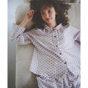 紫薯爱心·纯棉纱小清新长袖长裤家居服睡衣套装早春女新款2026