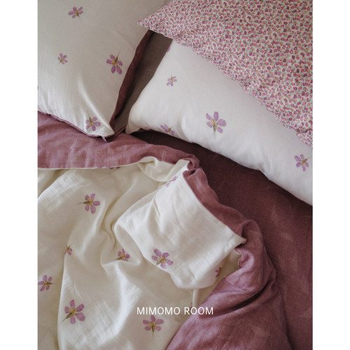 浅韵繁花丨纯棉双层纱床上四件套新中式床单被套卧室1.8m床上用品