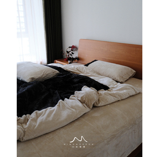 一舟花染·高端提花金丝绒保暖加厚高克重婴儿绒被套床单四件套冬