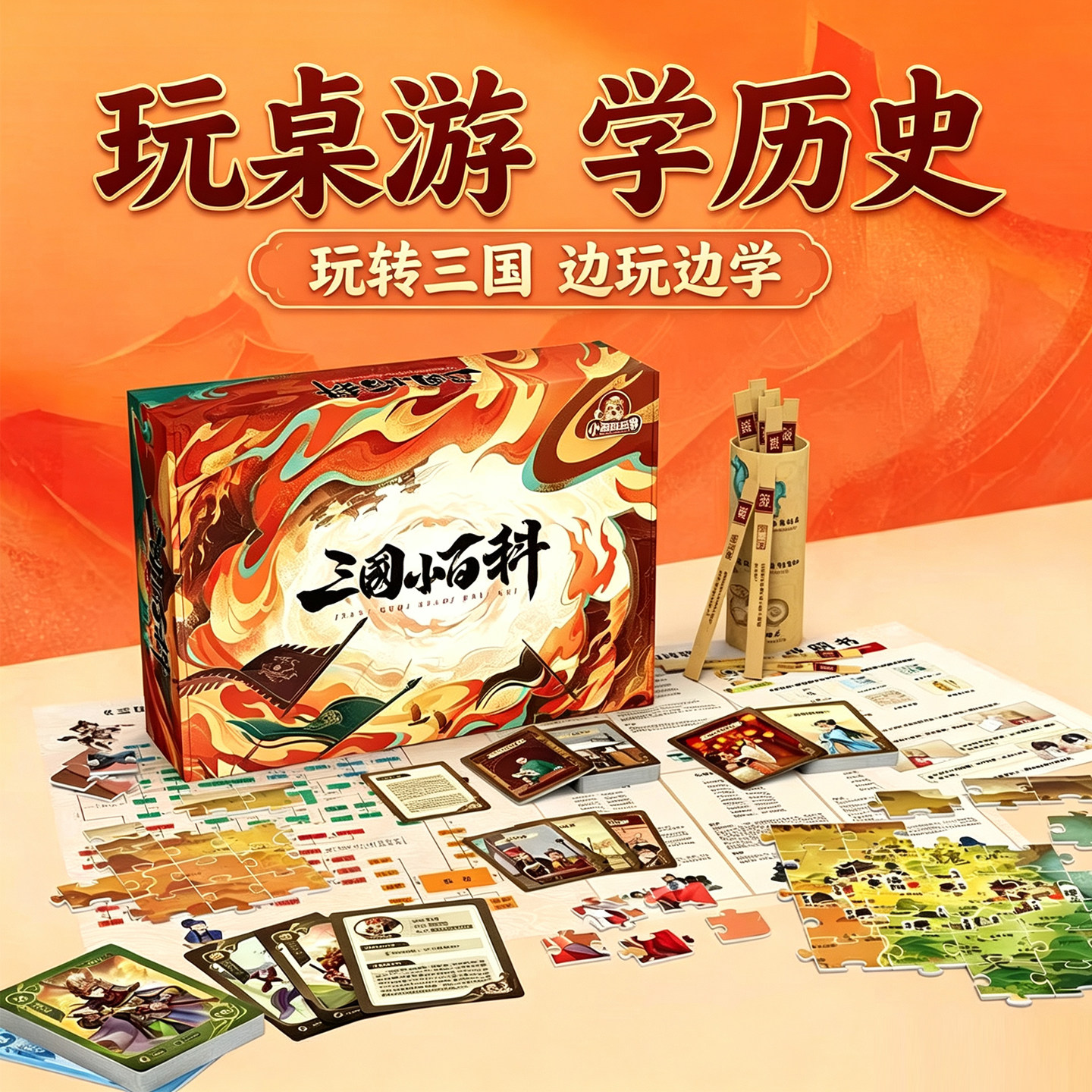 三国小百科小学生桌游益智玩具四大名著生日礼物送男孩男生女儿童