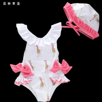 2019 Cô gái áo tắm cho bé gái Cô gái đơn giản dễ thương Đồ bơi nơ Halter Spa Beach Bikini - Đồ bơi trẻ em quan ao tre em