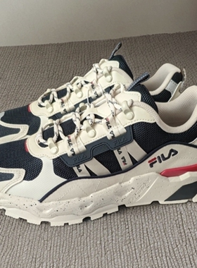 FILA斐乐满天星白蓝红男女复古减震防滑舒适跑步鞋F12M134155FWD