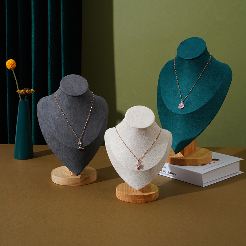 桂娃实木模特人像项链展示架  首饰架 饰品架 项链吊坠展示收纳