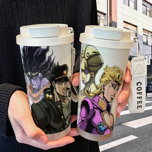 jojo的奇妙冒险保温杯不锈钢学生高颜值吸管双饮大容量咖啡水杯