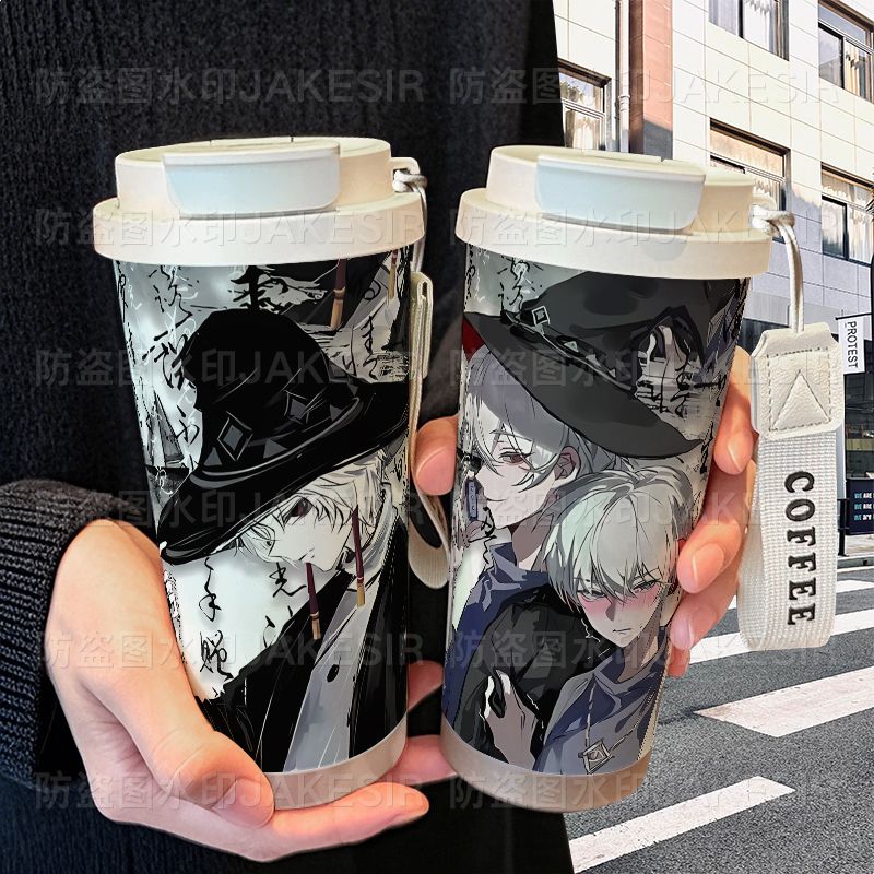 光遇巫师白鸟保温杯不锈钢学生高颜值吸管双饮大容量咖啡水杯图片