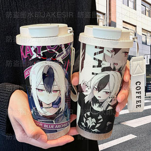 碧蓝档案鬼方佳代子保温杯不锈钢学生颜值吸管双饮大容量咖啡水杯