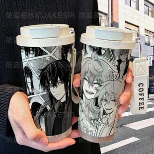 捉鬼师后日谈秦梧保温杯不锈钢学生高颜值吸管双饮大容量咖啡水杯