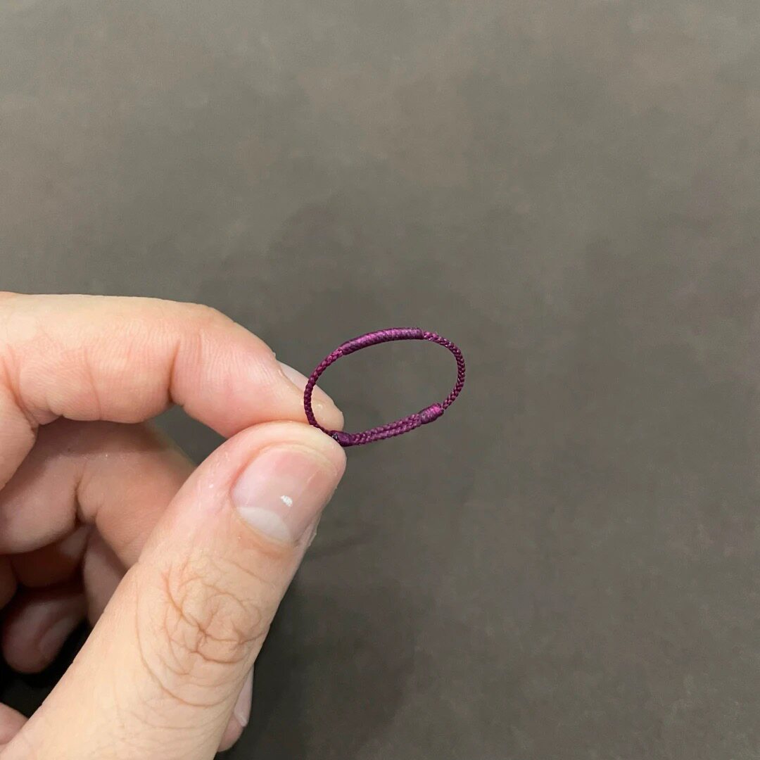 极细优雅葡萄紫金刚结编织尾戒